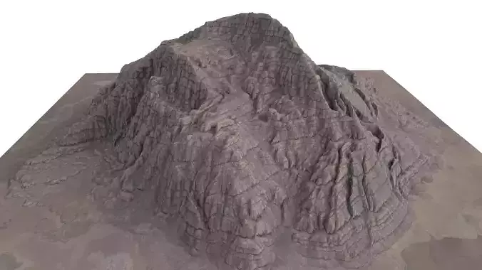 Mountain Desert Low Poly Terrain Rock - 4 OBJ included