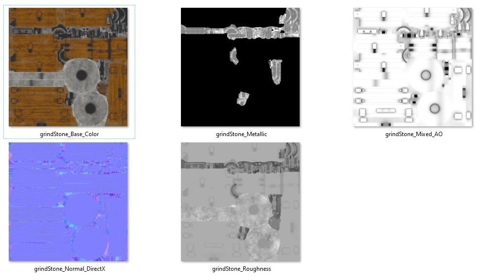 Grindstone 2 grinding wheel Low-poly 3D model_9