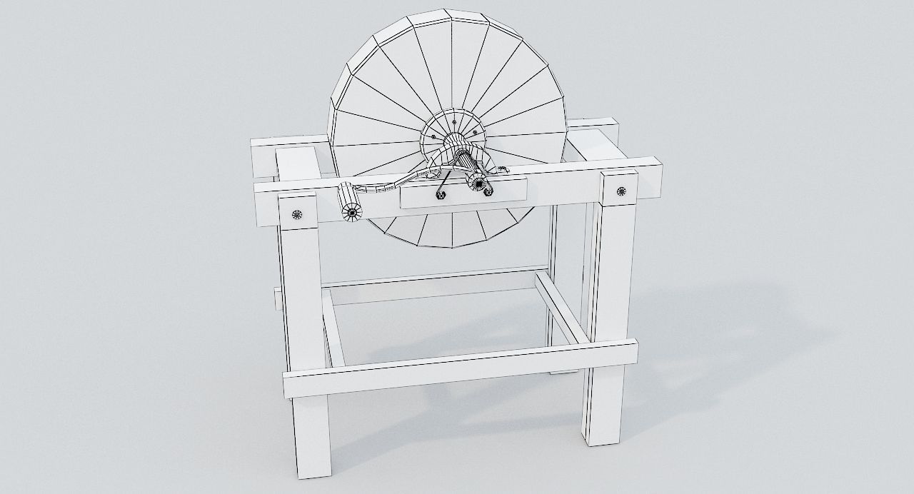 Grindstone 2 grinding wheel Low-poly 3D model_7