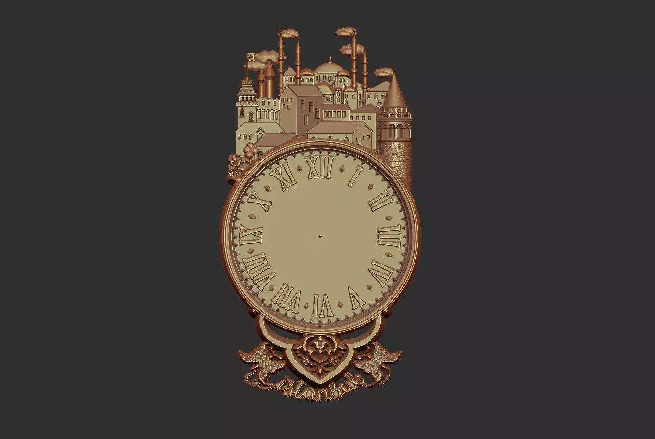 Istanbul city wall clock 3D print model