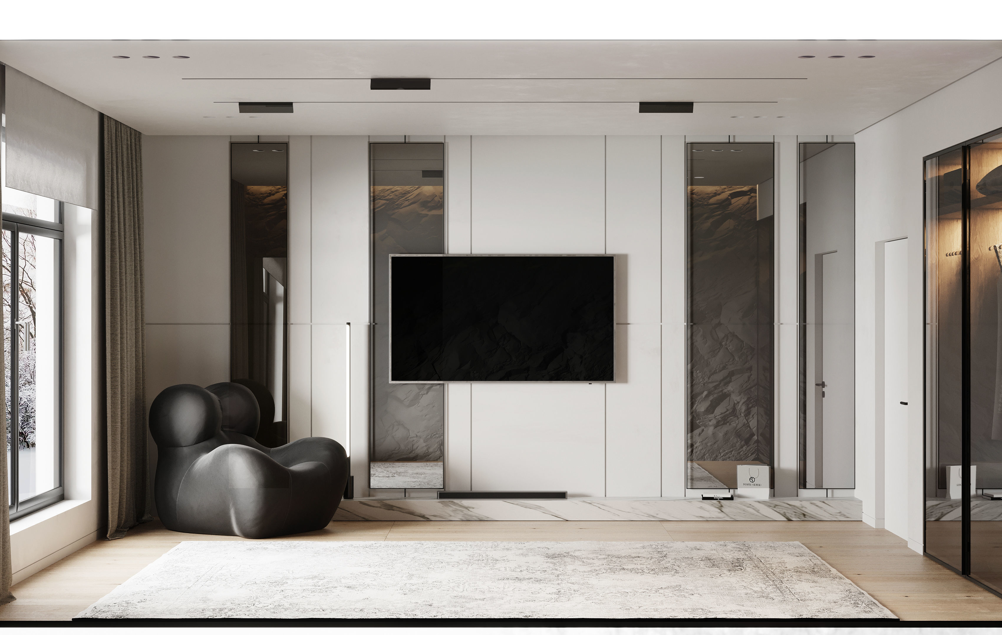 modern black bedroom 3D model_5