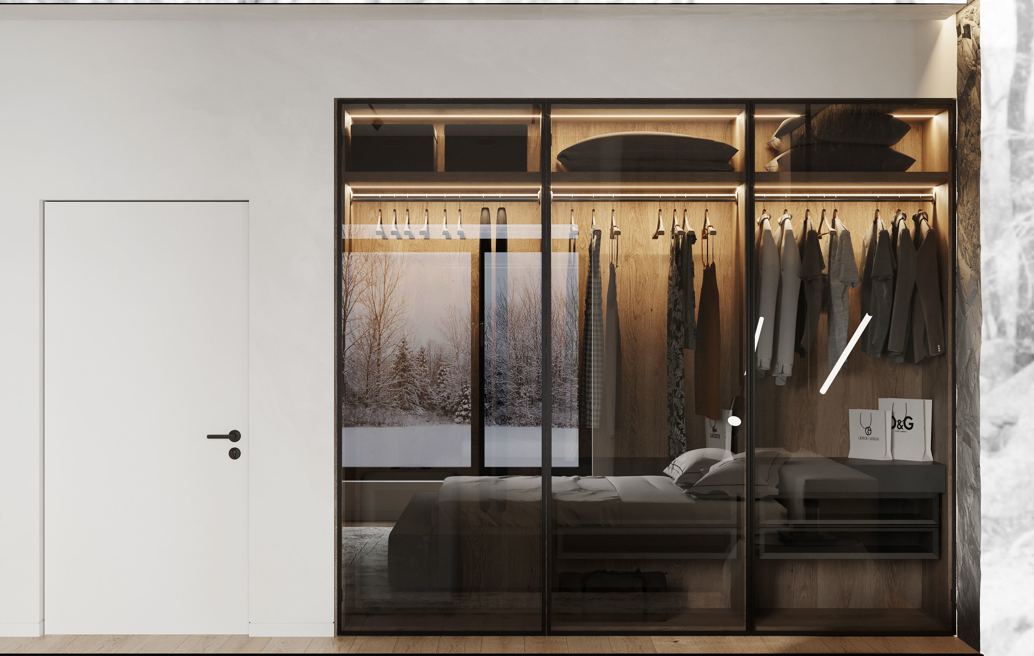 modern black bedroom 3D model_6