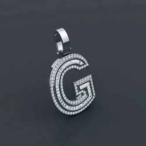 Initial Custom Pendent G 3D print model