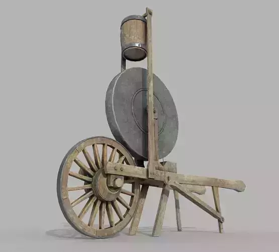 Medieval Grindstone Low-poly 3D model