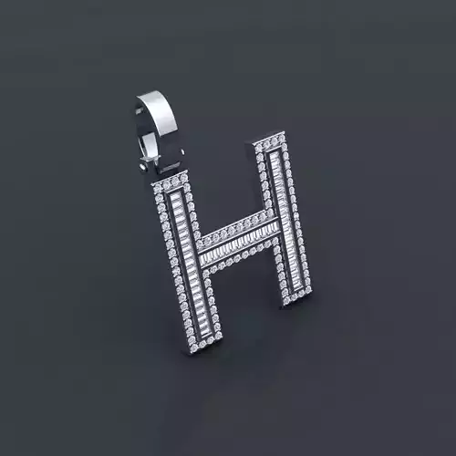 Initial Custom Pendent H 3D print model