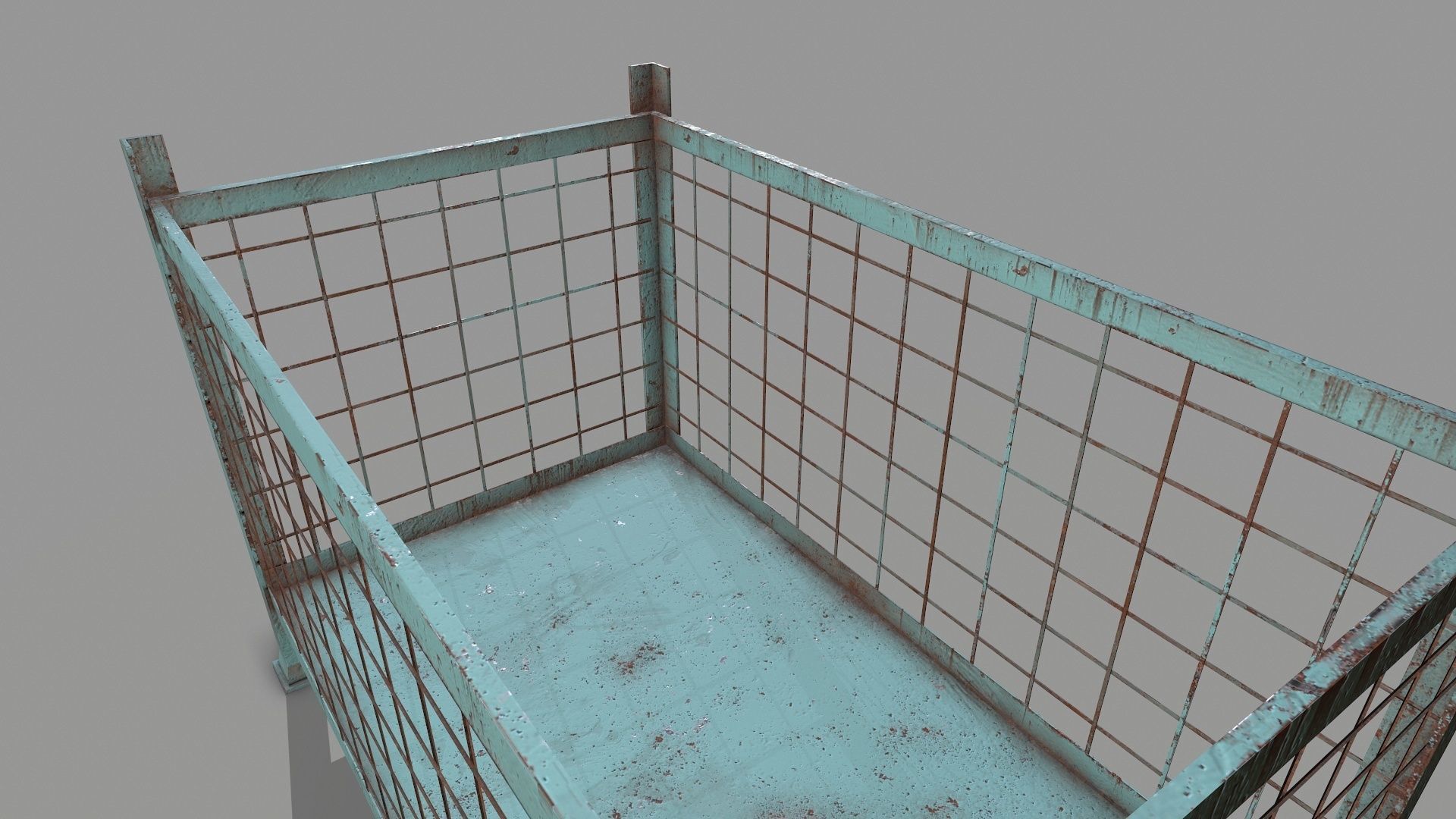 Metal Cage Low-poly 3D model_7