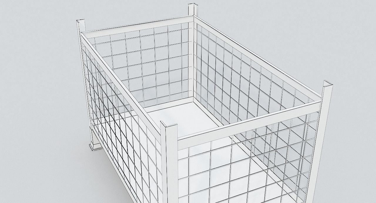 Metal Cage Low-poly 3D model_9
