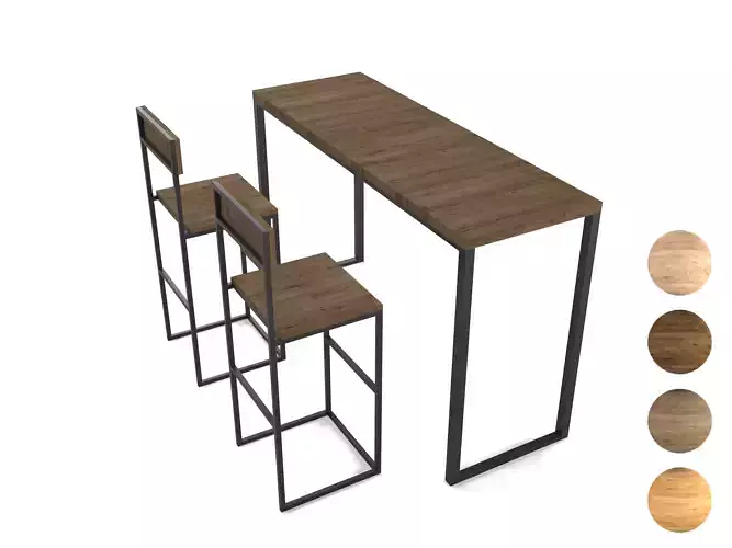 loft table with chair interior FOUR COLORS furniture set
