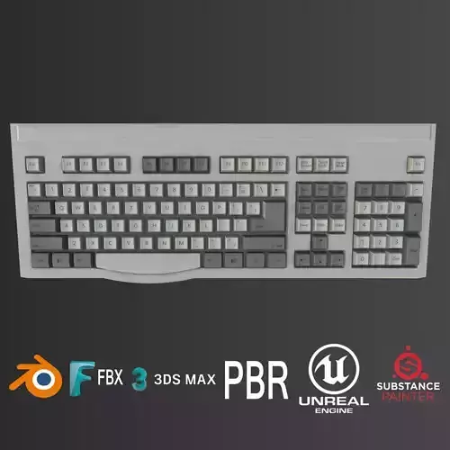 Old Computer Keyboard White