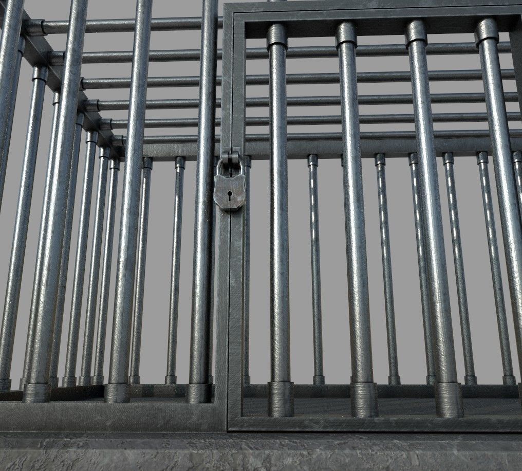 Cage PBR prison cell Low-poly 3D model_7