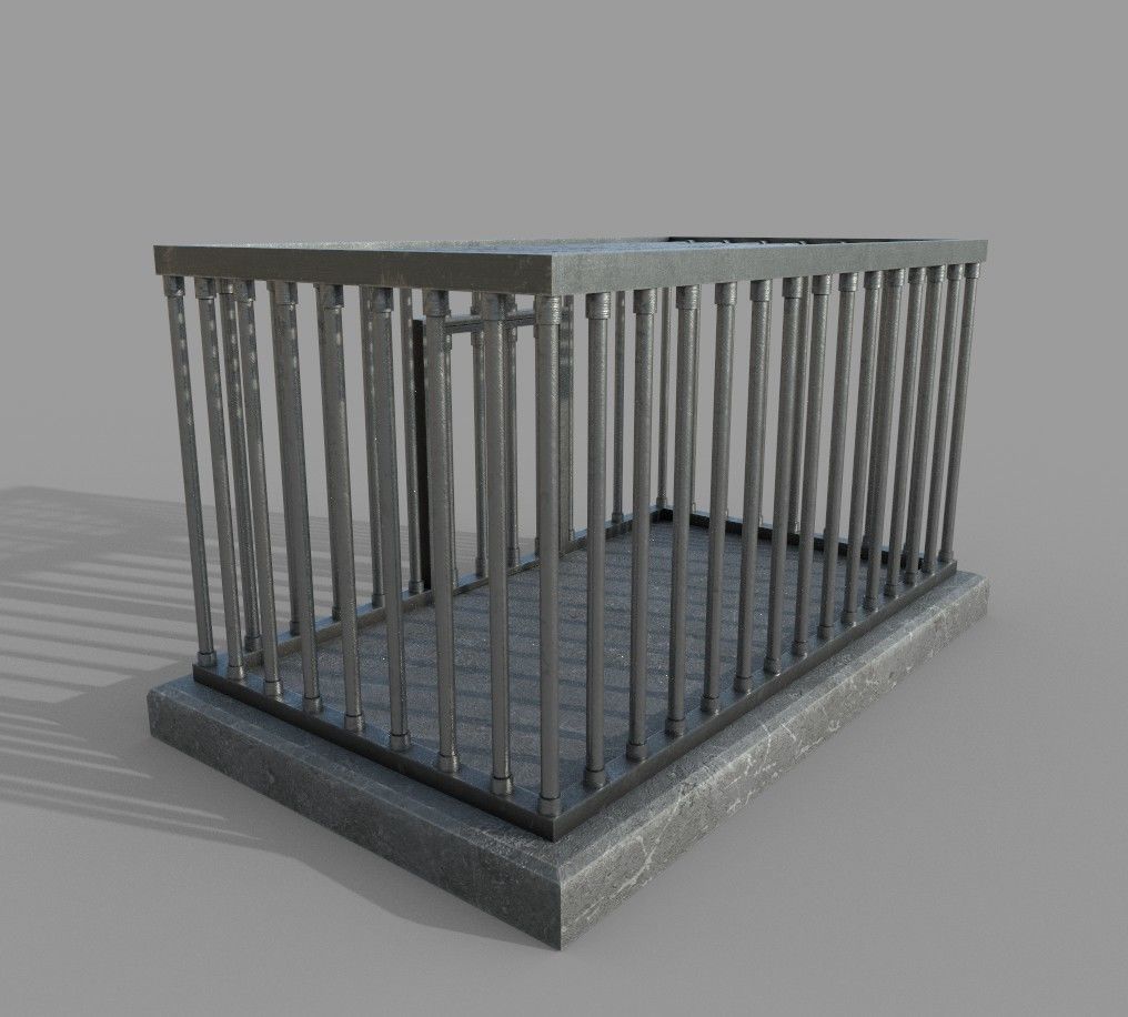 Cage PBR prison cell Low-poly 3D model_6