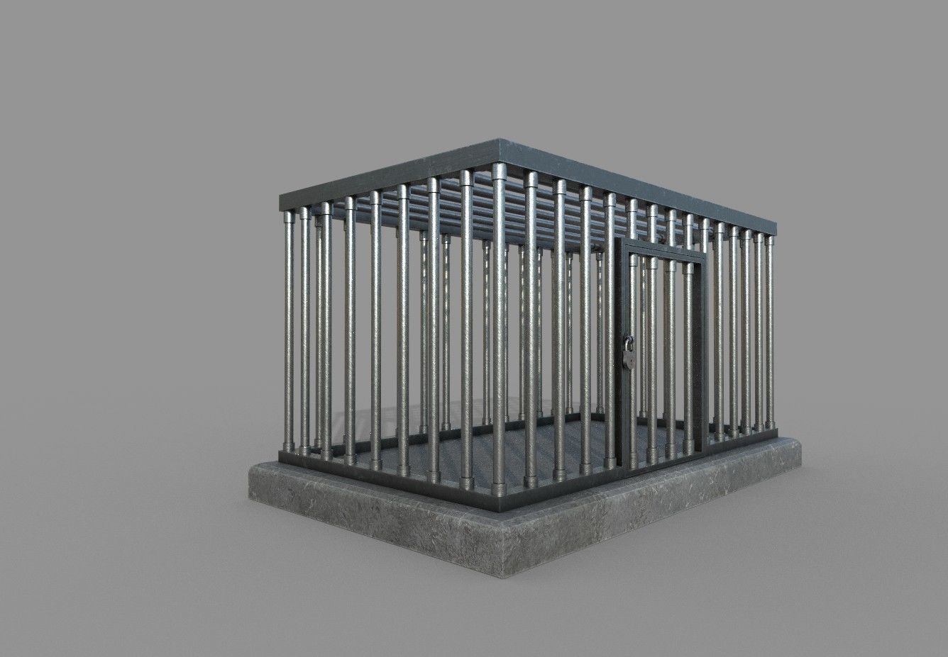 Cage PBR prison cell Low-poly 3D model_4