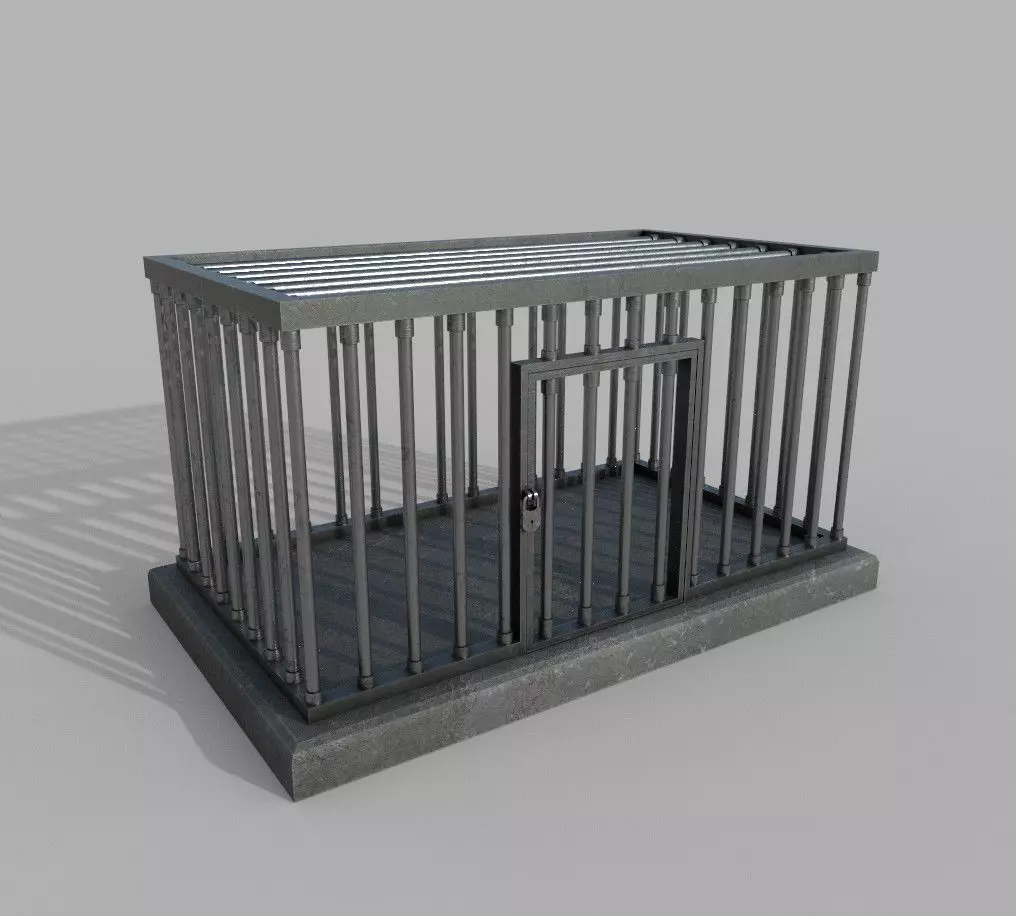 Cage PBR prison cell Low-poly 3D model_0