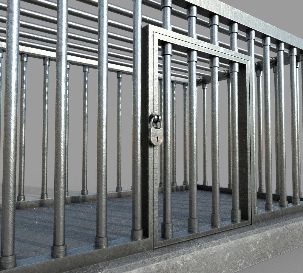 Cage PBR prison cell Low-poly 3D model_2