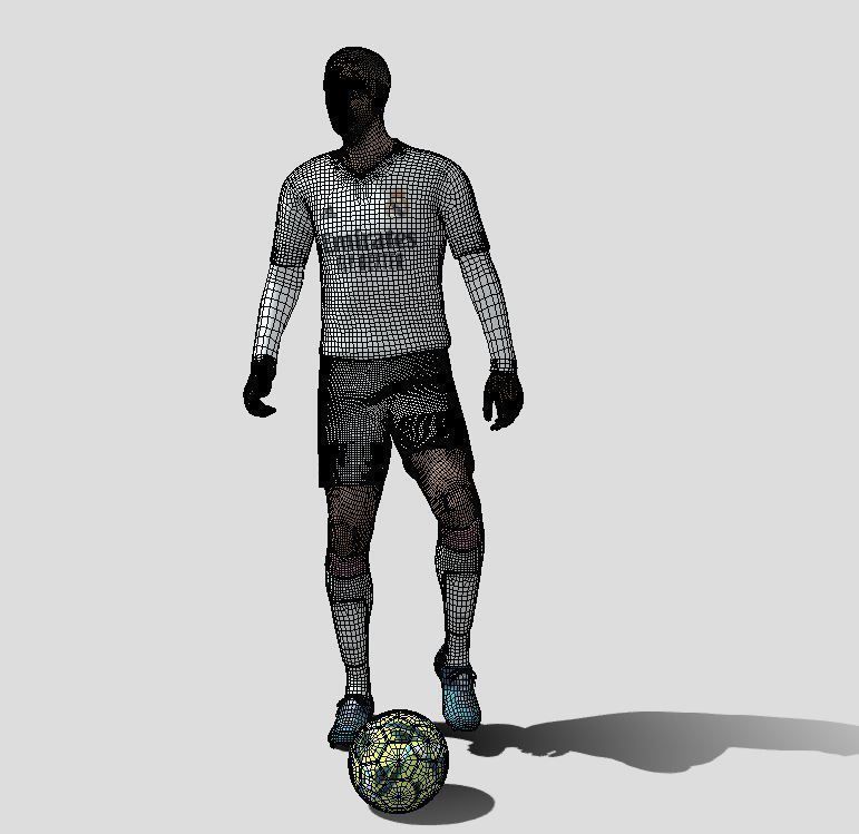 Eden Hazard Real Madrid rigged Low-poly 3D model_9