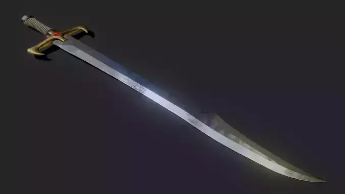 Free turkic fantasy sword Free low-poly 3D model