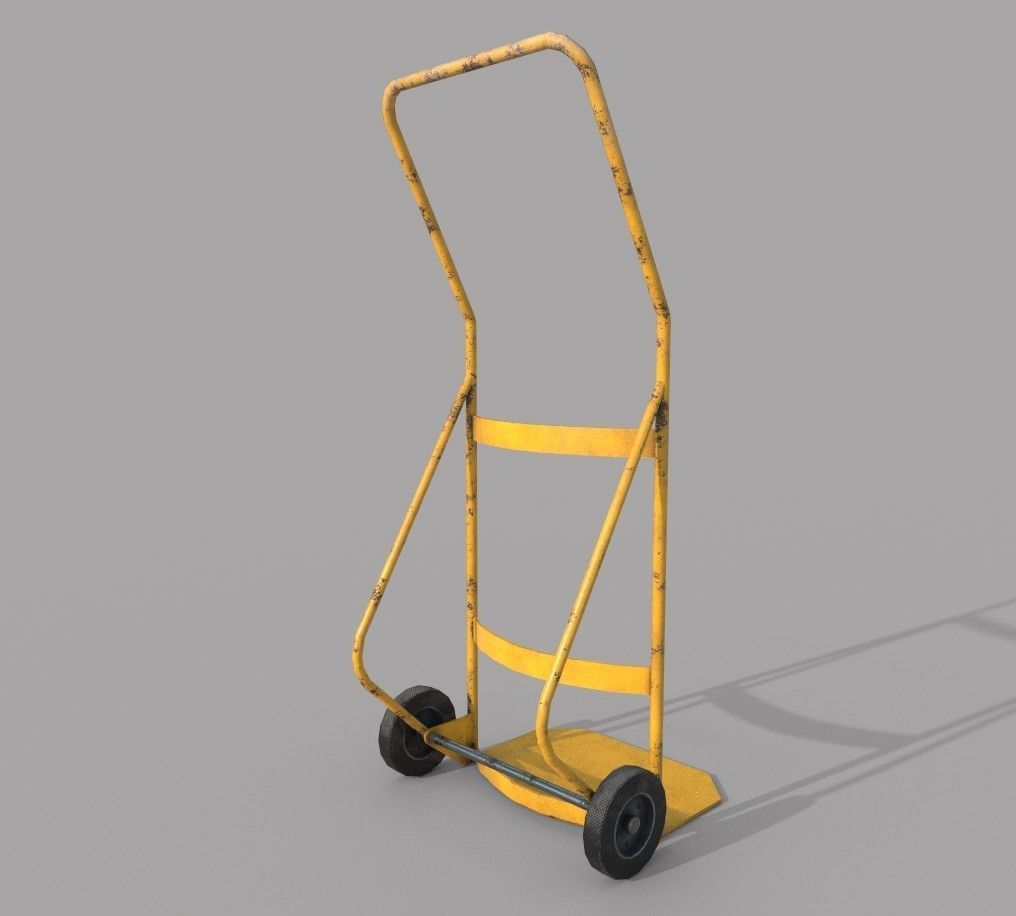 Hand Trolley Drumtruck  Low-poly 3D model_3