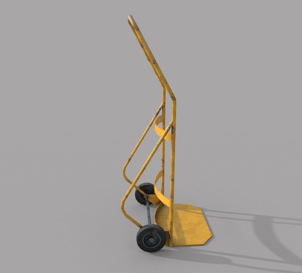 Hand Trolley Drumtruck  Low-poly 3D model_6