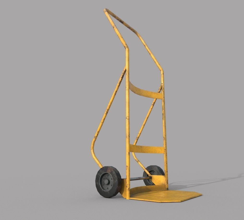 Hand Trolley Drumtruck  Low-poly 3D model_5