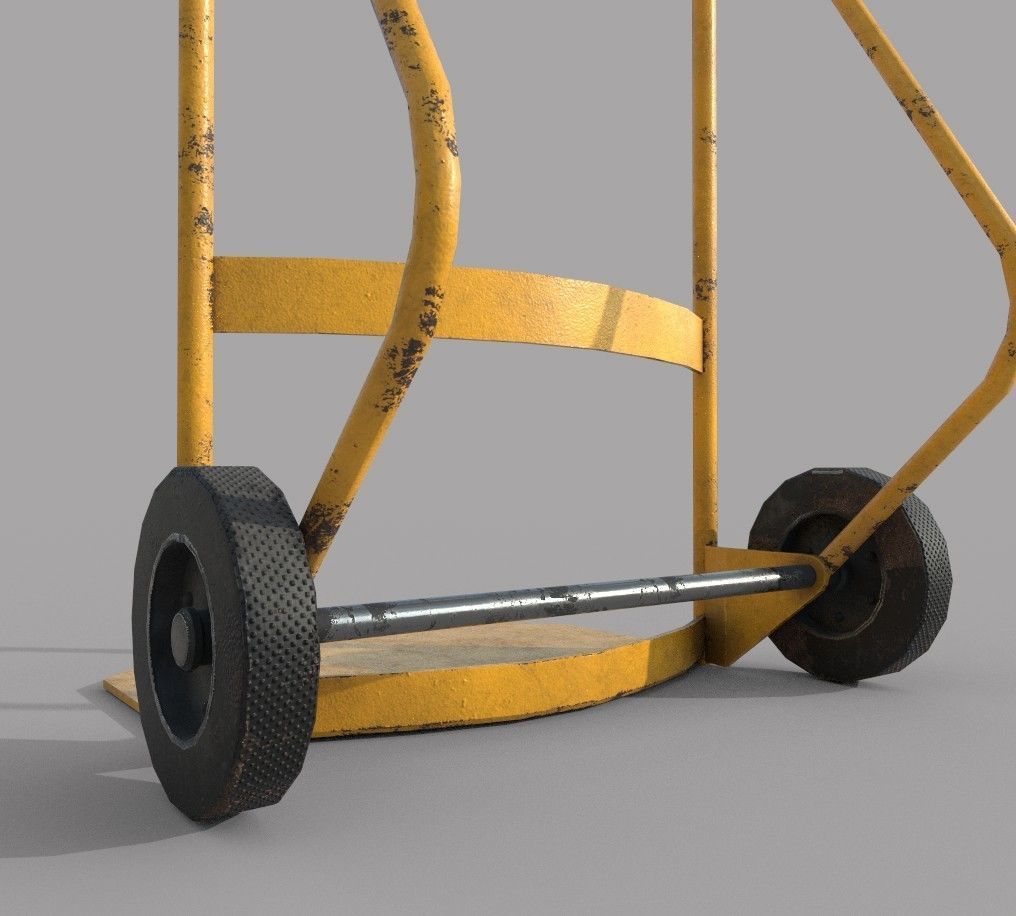 Hand Trolley Drumtruck  Low-poly 3D model_2