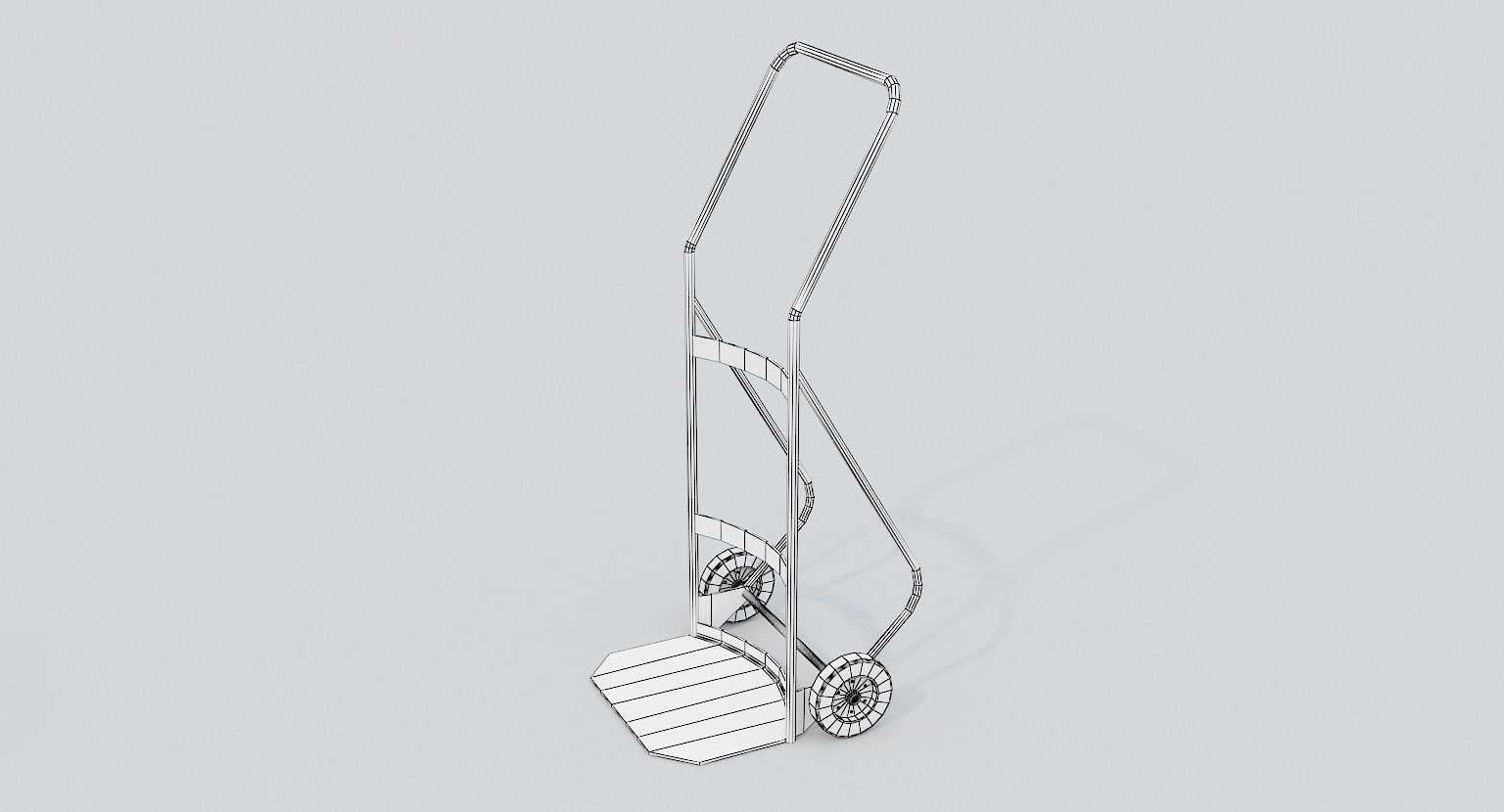 Hand Trolley Drumtruck  Low-poly 3D model_8