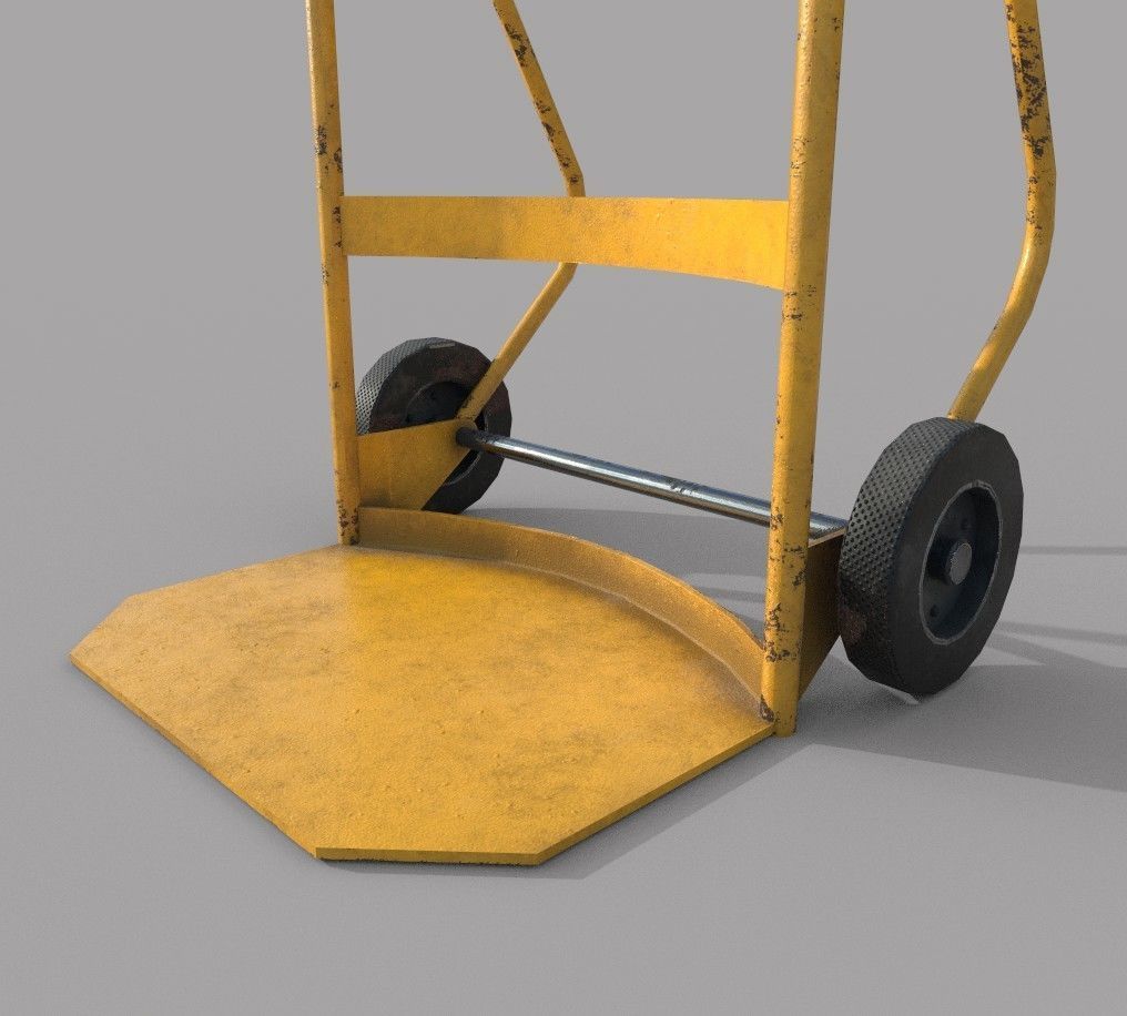Hand Trolley Drumtruck  Low-poly 3D model_4