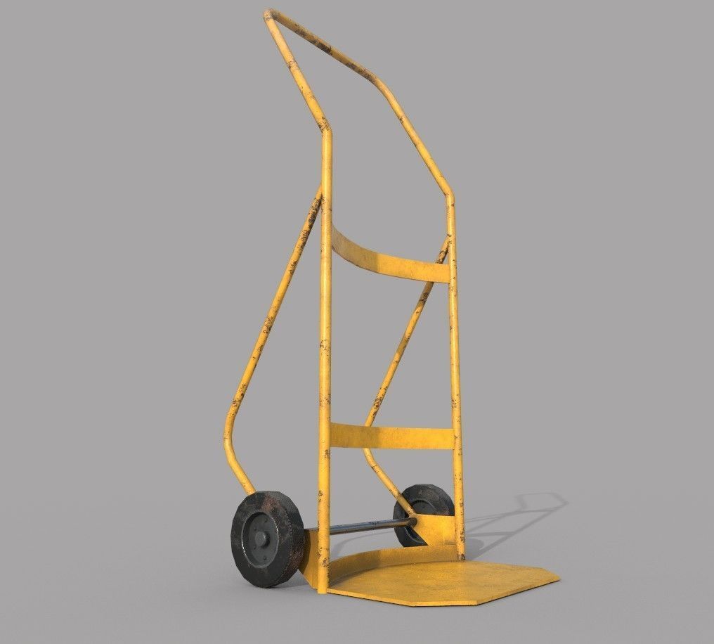 Hand Trolley Drumtruck  Low-poly 3D model_7