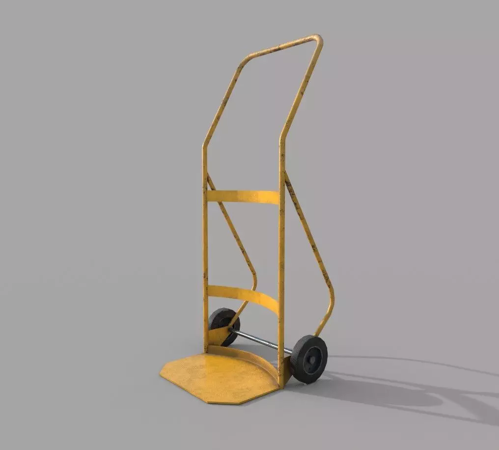 Hand Trolley Drumtruck  Low-poly 3D model_0