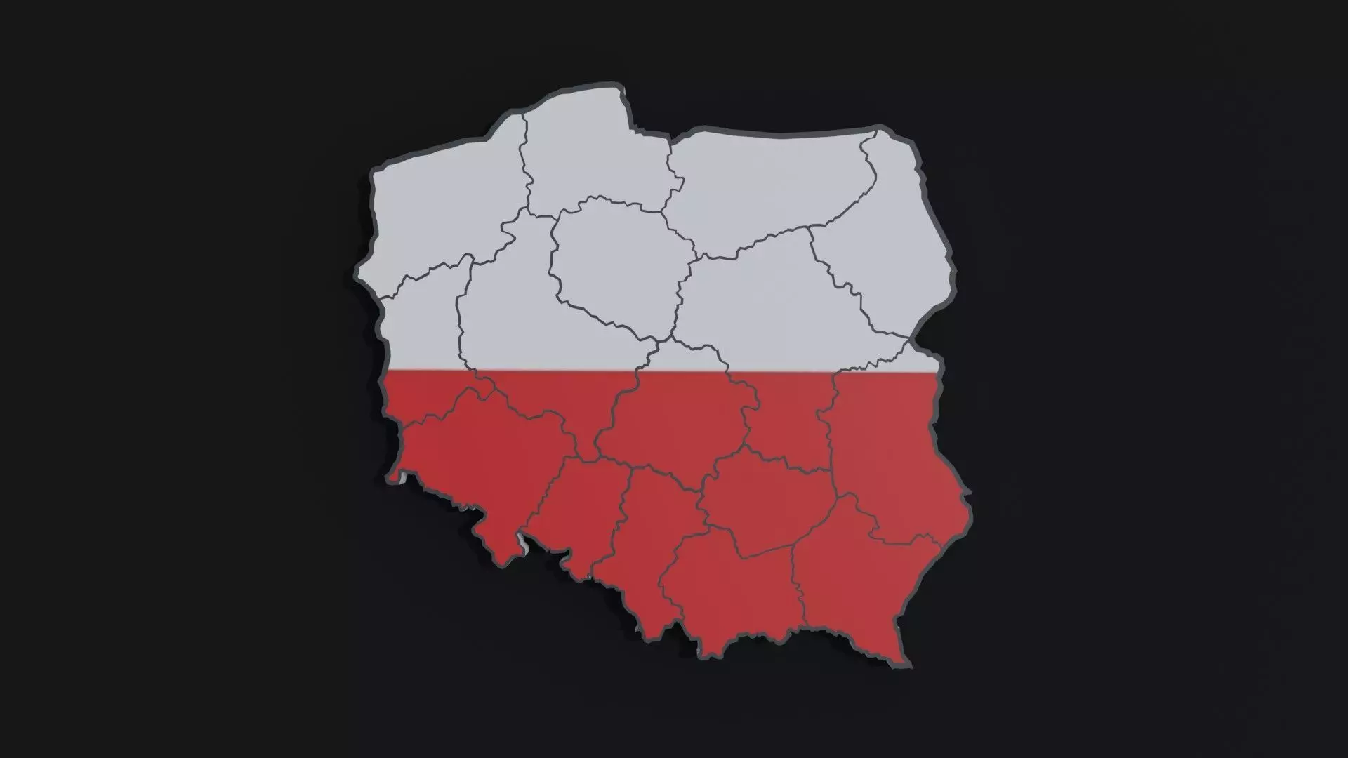 Political Map of Poland 3D model