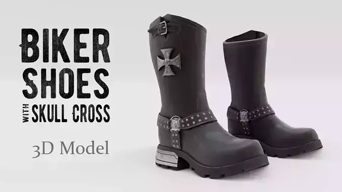 Biker Shoes with skull cross