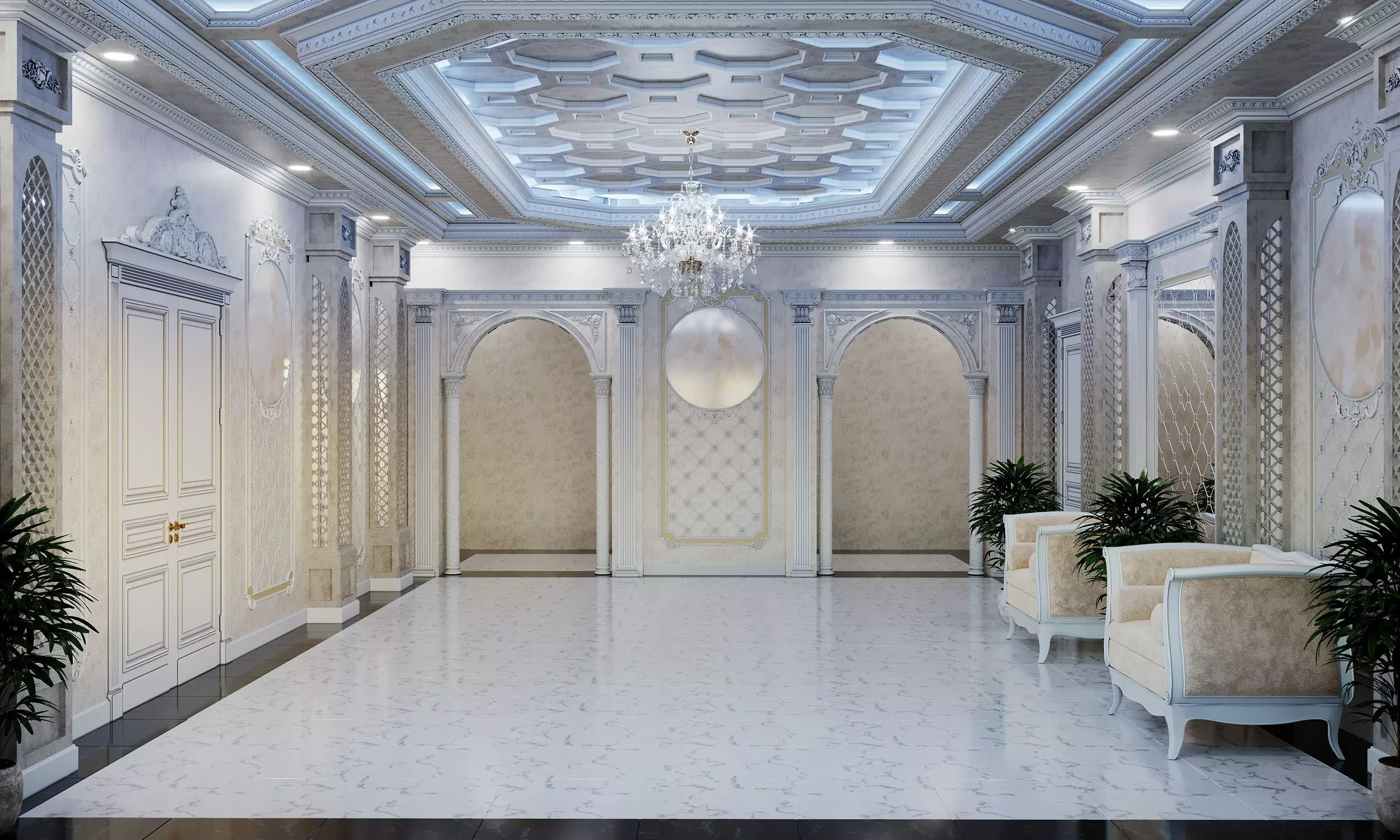 Classic hall 3D model_0