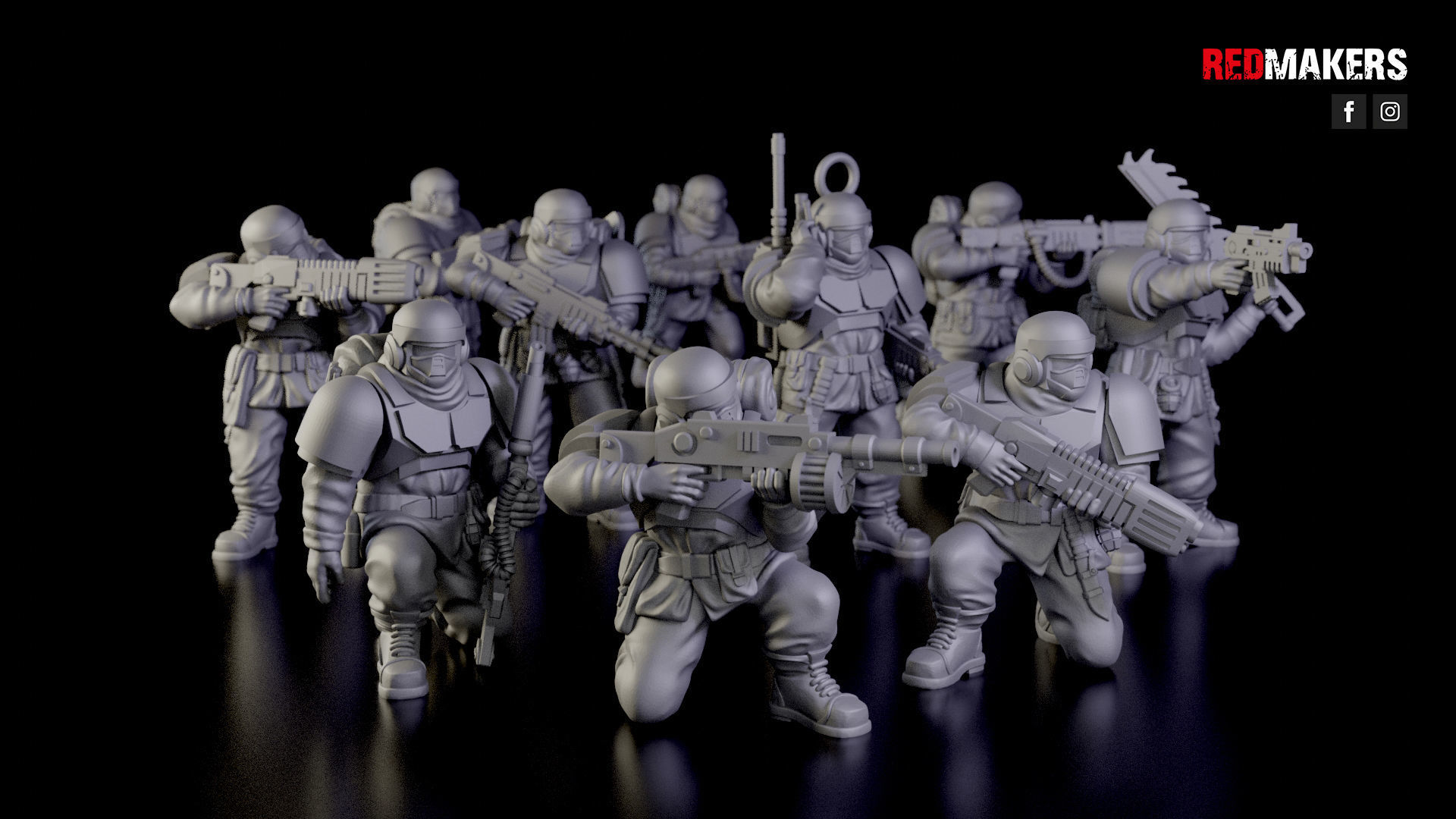 Alpha troops  - Squad of the Imperial Force 3D print model_3