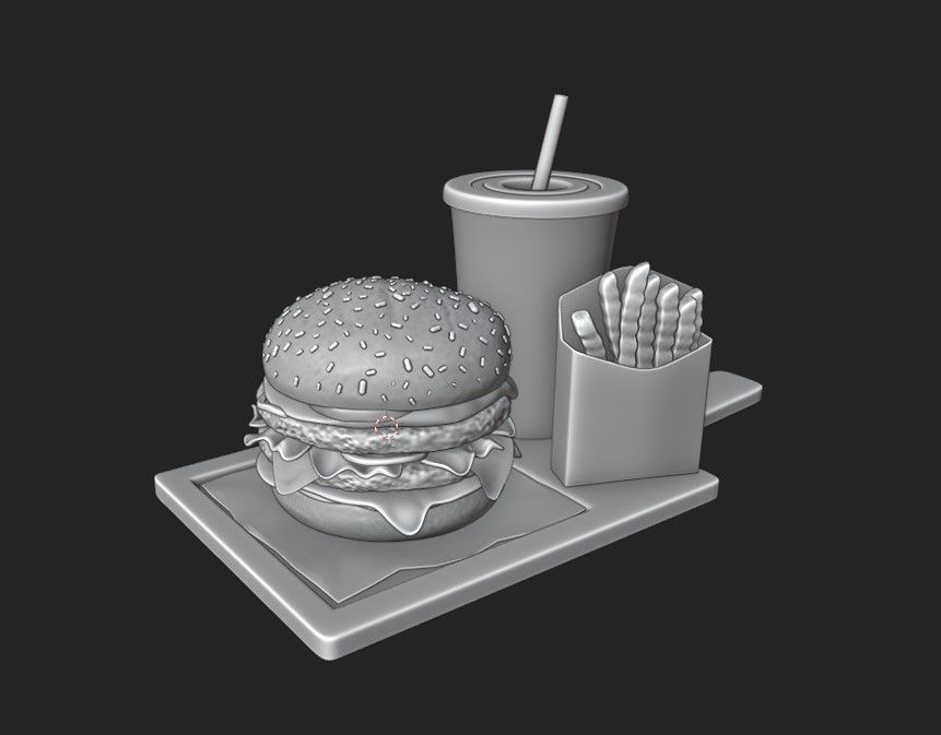 Double Burger 3D model_9