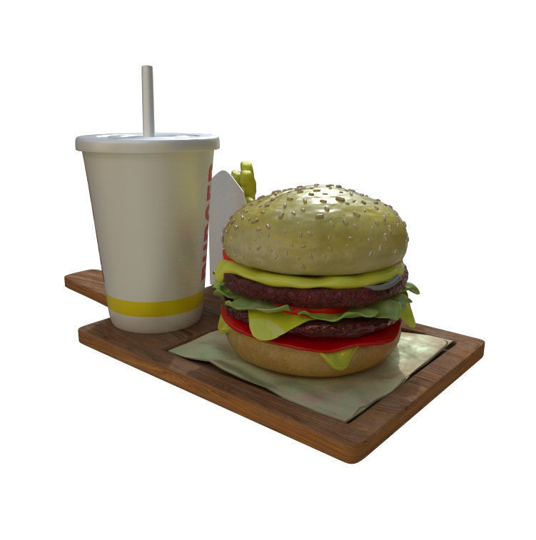 Double Burger 3D model_3