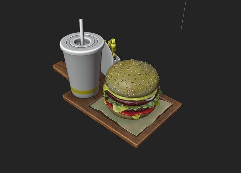 Double Burger 3D model_5
