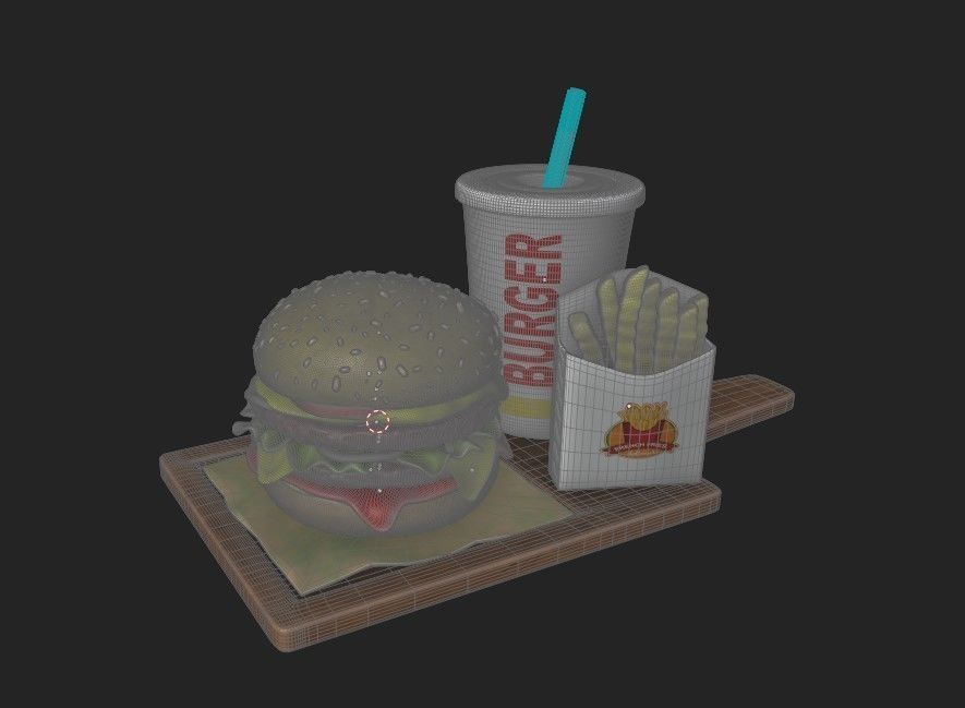 Double Burger 3D model_10