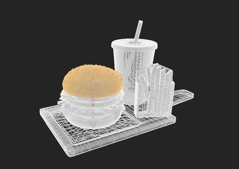 Double Burger 3D model_11