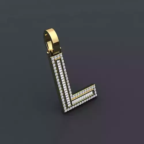 Initial Custom Pendent L 3D print model