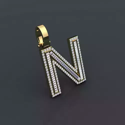 Initial Custom Pendent N 3D print model