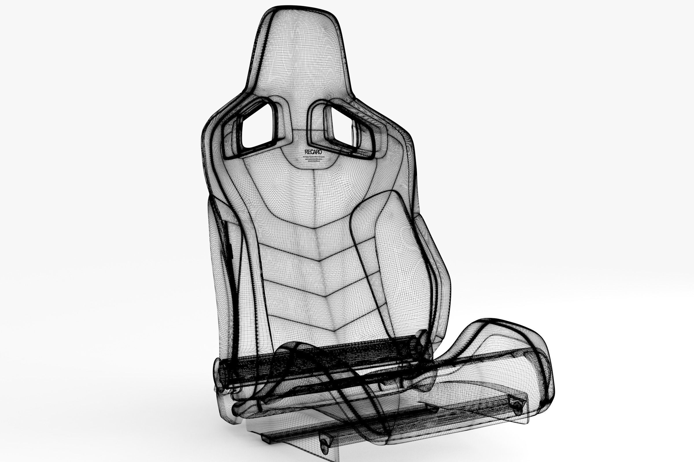 RECARO SPORTSTER GT 3d model Highpoly and Realtime version Low-poly 3D model_7