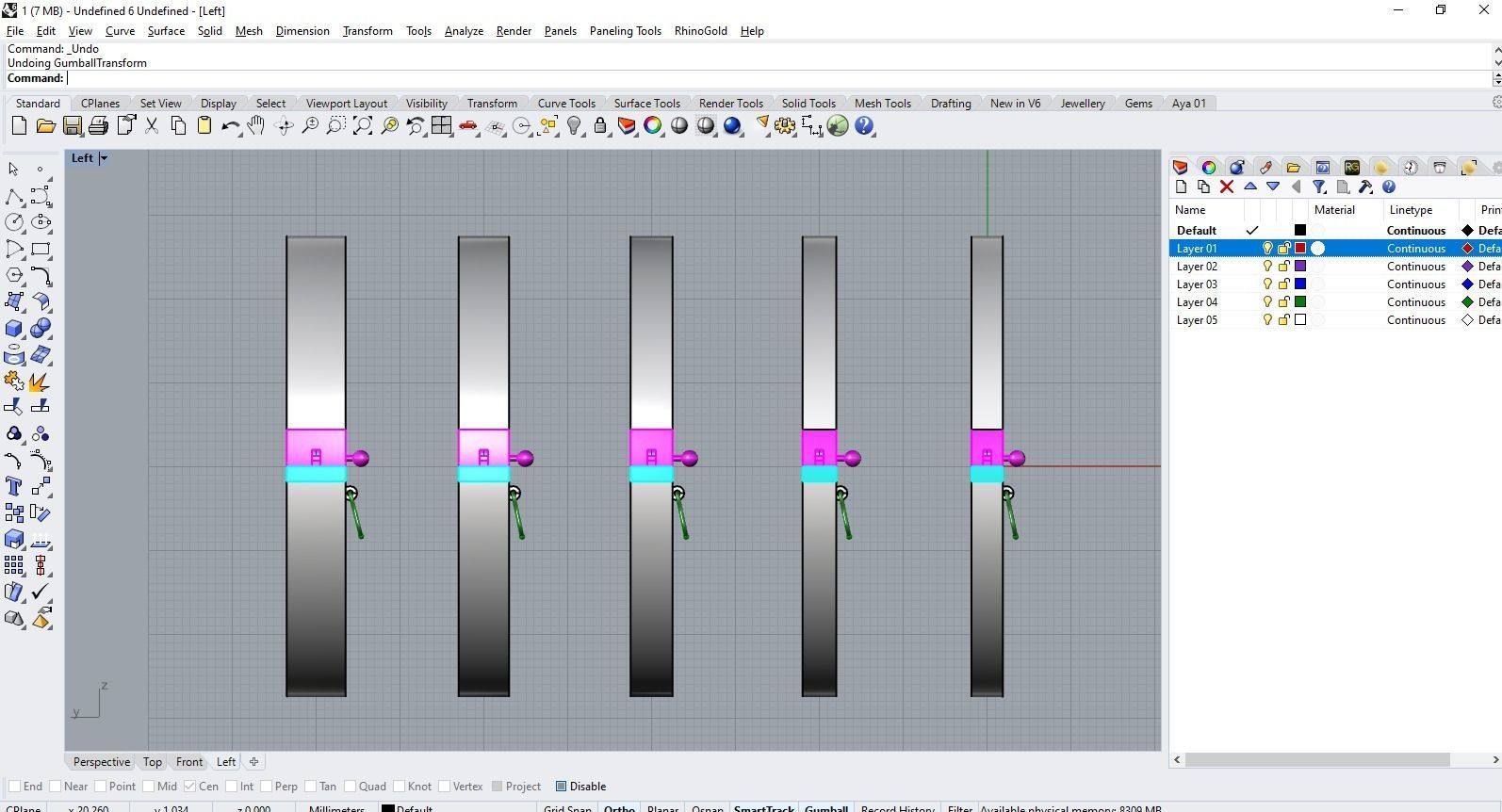 Hinge and lock bracelet 3D print model_5