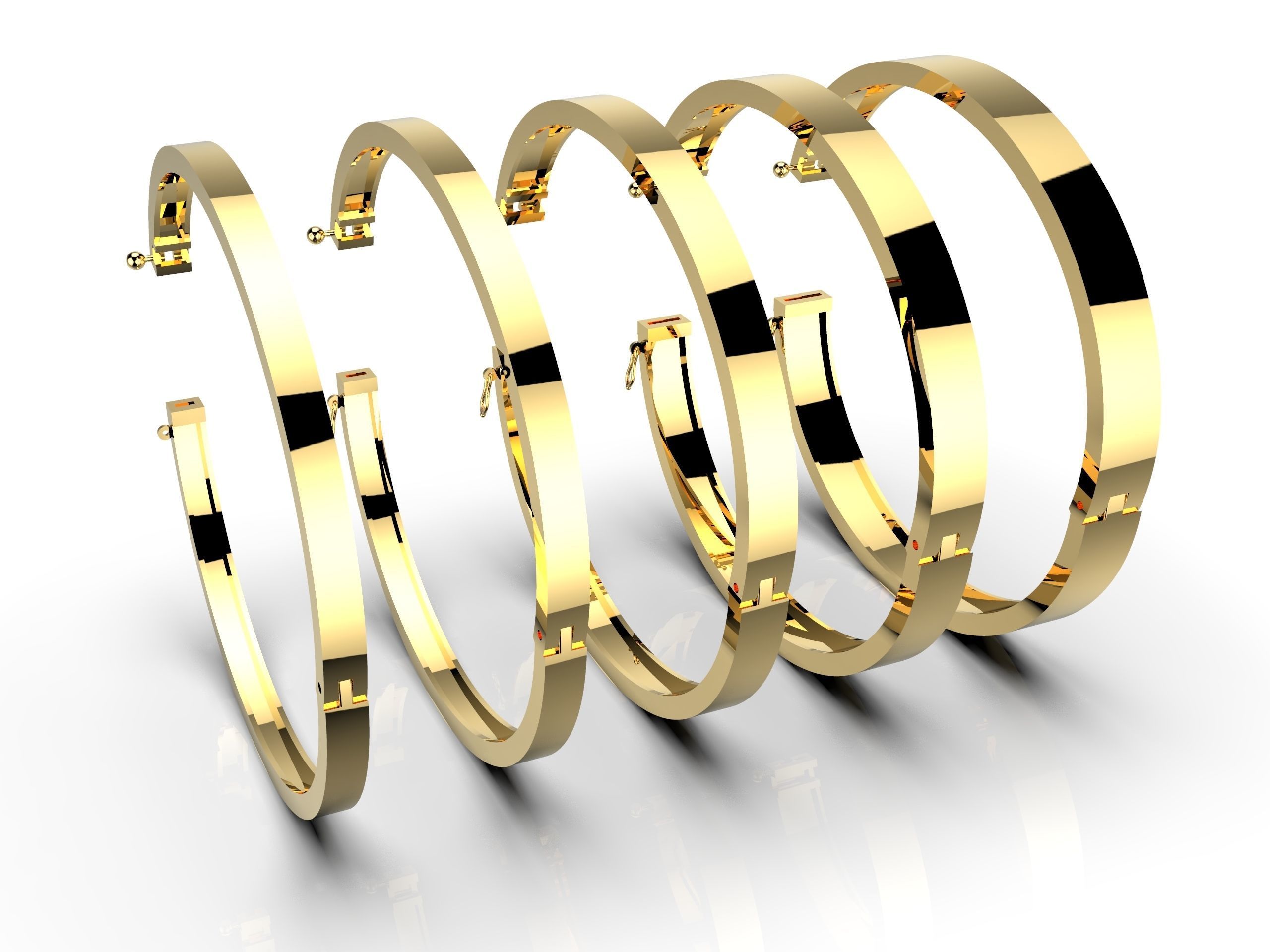 Hinge and lock bracelet 3D print model_2
