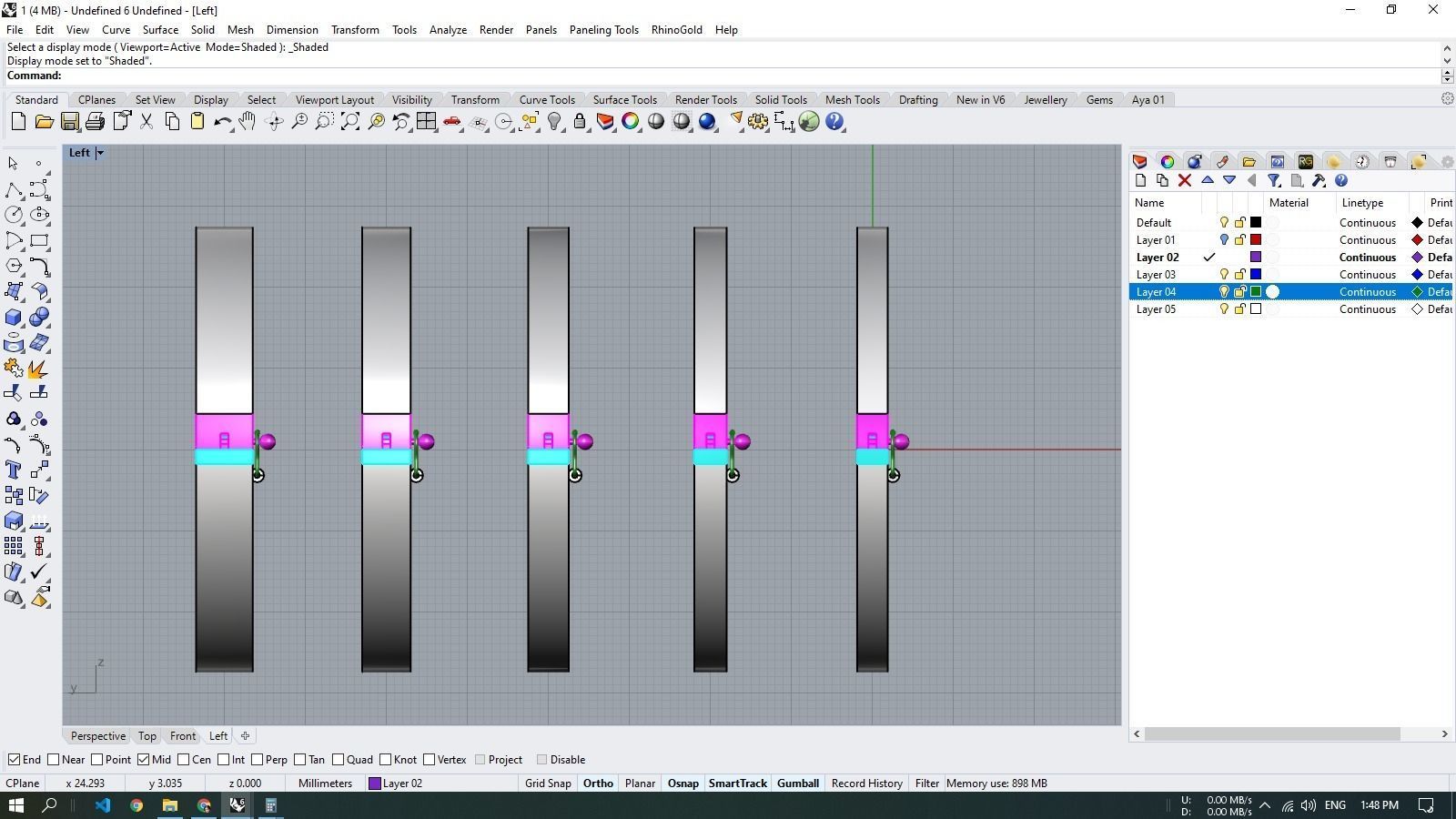 Hinge and lock bracelet 3D print model_11