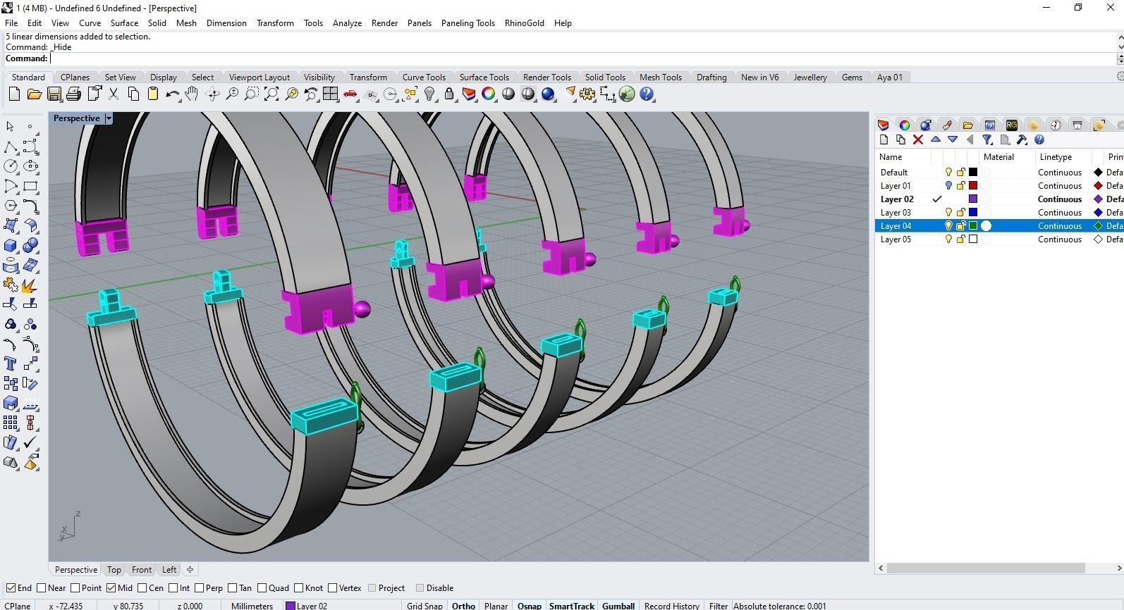 Hinge and lock bracelet 3D print model_9