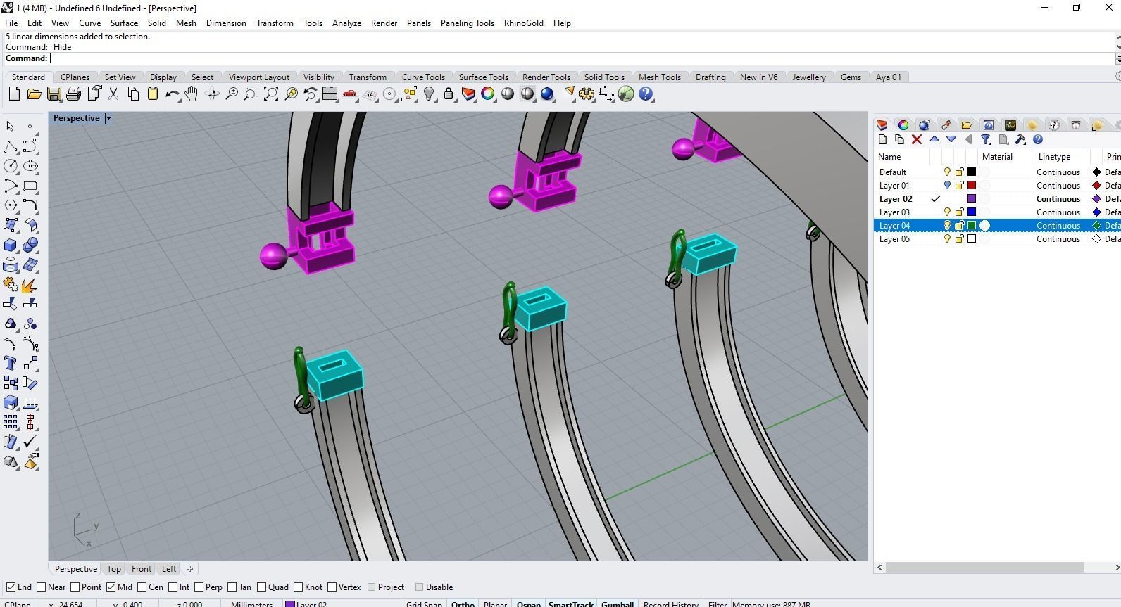 Hinge and lock bracelet 3D print model_8