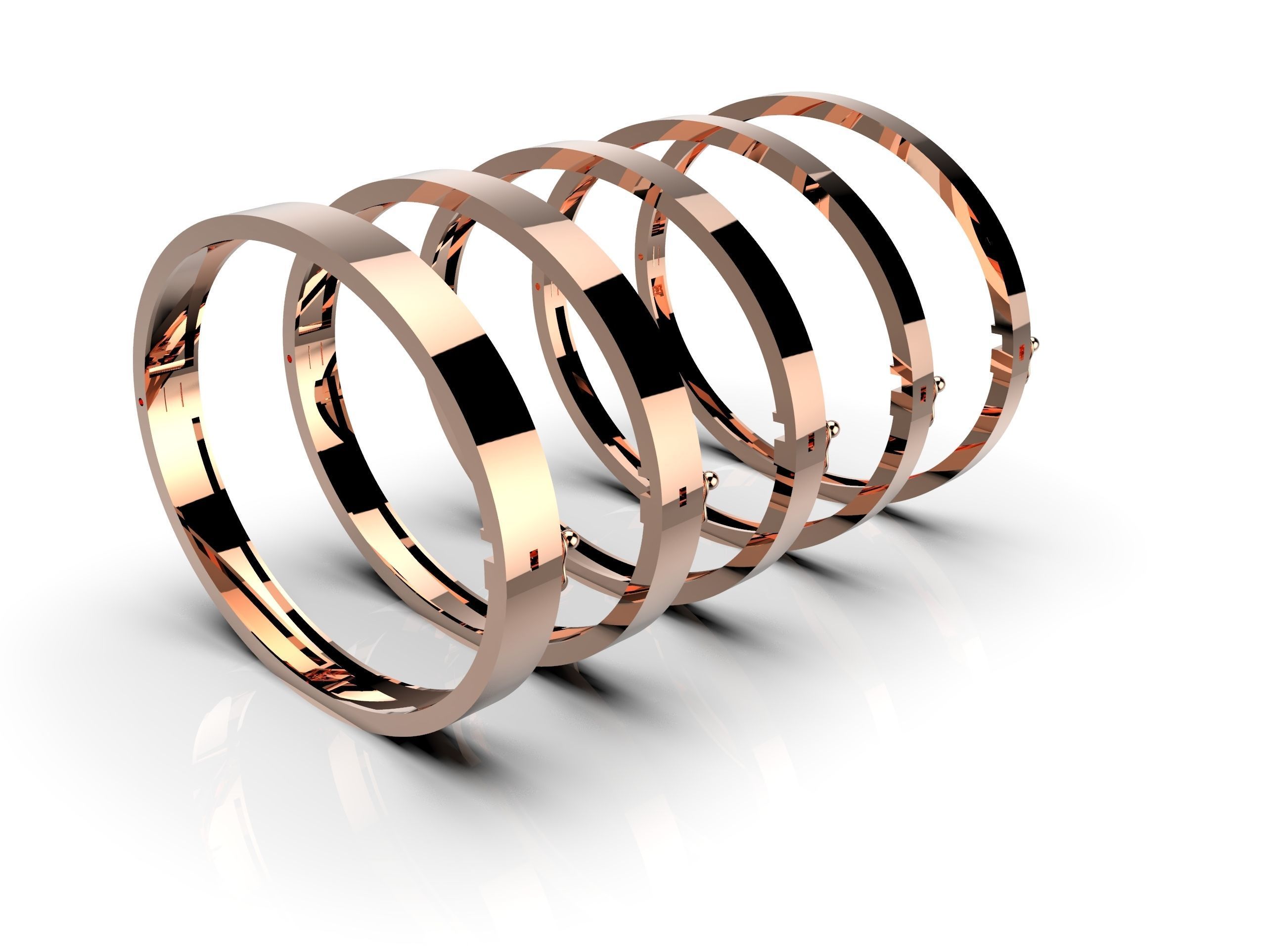 Hinge and lock bracelet 3D print model_1