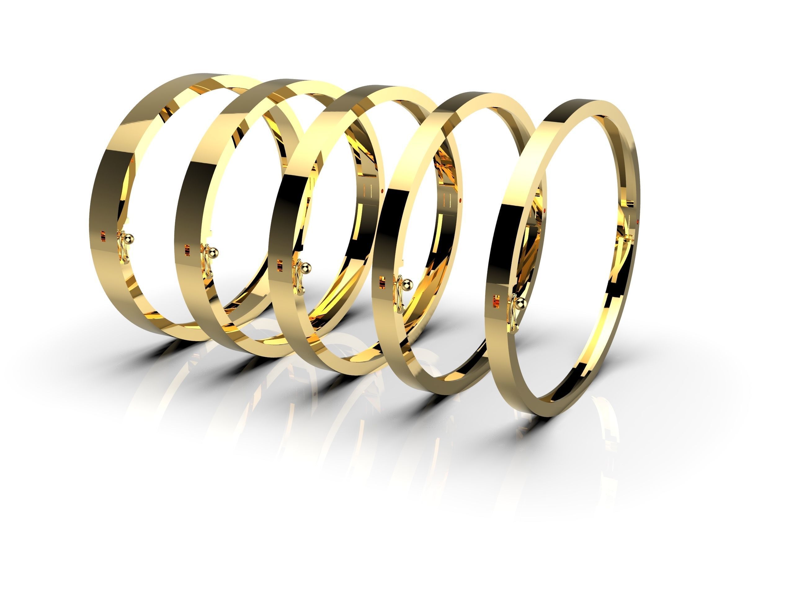 Hinge and lock bracelet 3D print model_3