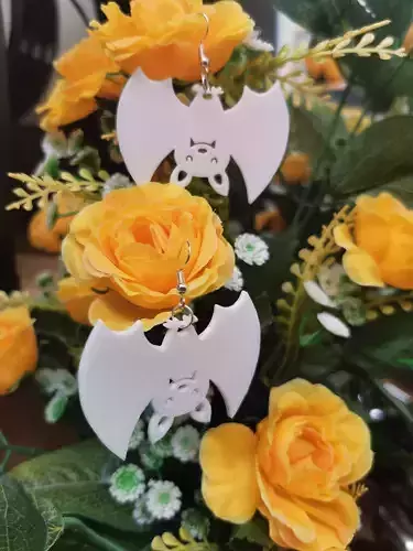 Bat Earrings 3D model