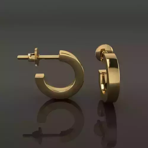 Earring Hoop Box Opened Back 7mm inside Width  3D print model