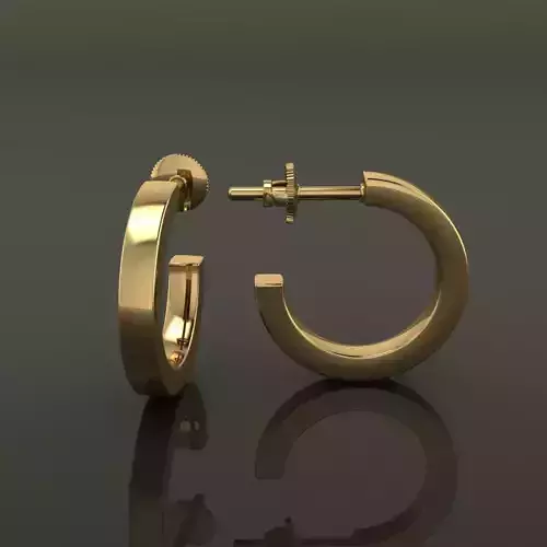 Earring Hoop Box Opened Back 11mm inside Width 3D print model